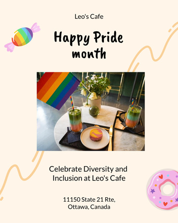 LGBT-Friendly Cafe Invitation Poster 16x20in Design Template