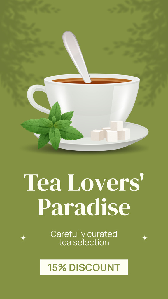 Plantilla de diseño de Perfect Tea Selection With Discounts And Sugar Instagram Story 