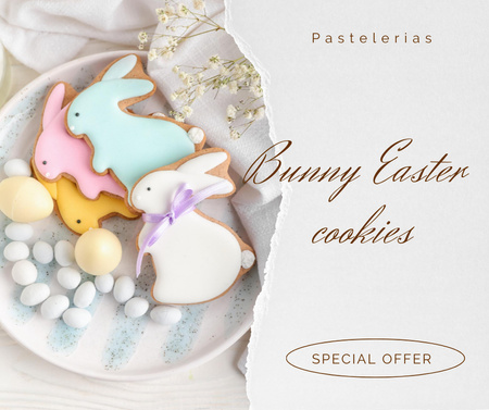 Ontwerpsjabloon van Facebook van Sweet Easter Cookies Offer