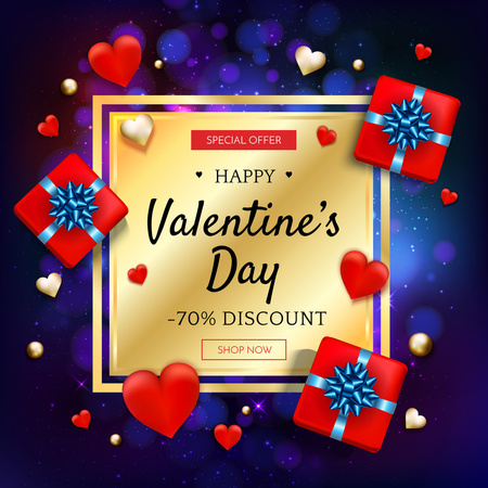 Sale Offer Gifts for Valentine's Day Instagram AD Design Template