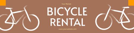 Proposta de aluguel de bicicletas em marrom simples Twitter Modelo de Design