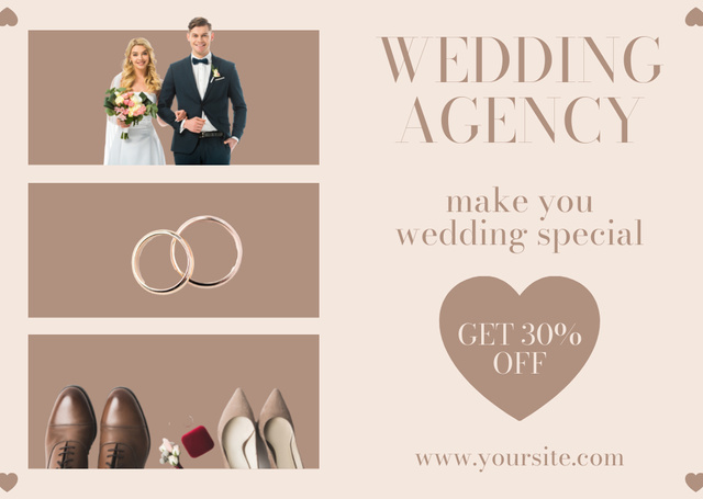 Designvorlage Wedding Agency Services Offer für Card