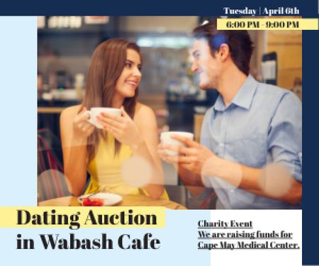 Dating Auction in Wabash Cafe Medium Rectangle Modelo de Design