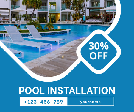 Offer Discounts for Installation of Swimming Pools Facebook Design Template