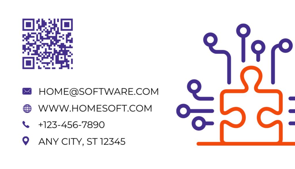 Template di design Software Solutions For Home Network Business Card US