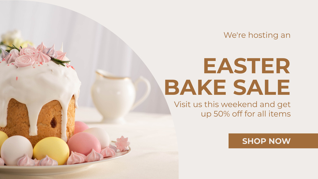 Easter Bake Sale FB event cover tervezősablon