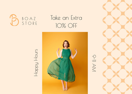 Big Sale in Fashion Outfit Shop Flyer 5x7in Horizontalデザインテンプレート