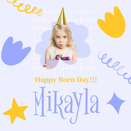 Designvorlage Happy Birthday Card for Little Girl für Instagram