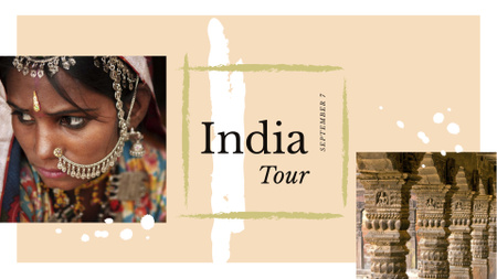 Ontwerpsjabloon van FB event cover van Indian girl in traditional costume