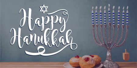 Designvorlage Happy Hanukkah greeting card  für Image