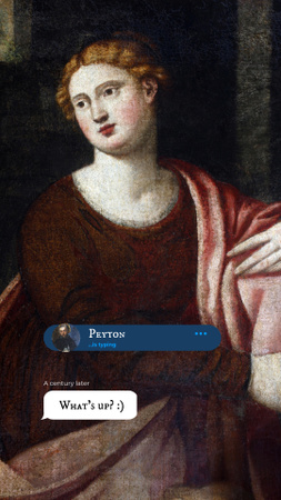 Plantilla de diseño de mensajes sobre pintura clásica con mujer Instagram Story 