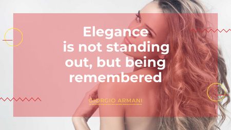 Elegance quote with Young attractive Woman Title – шаблон для дизайна