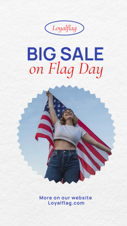 Ontwerpsjabloon van Instagram Video Story van USA Flag Day Sale Announcement