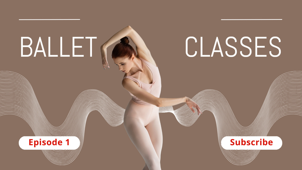Designvorlage Ballet Classes Ad with Woman doing Movement für Youtube Thumbnail