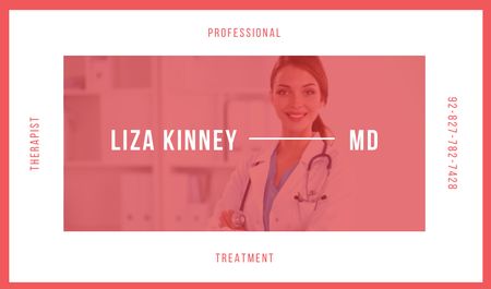 Confident doctor with stethoscope Business card Design Template