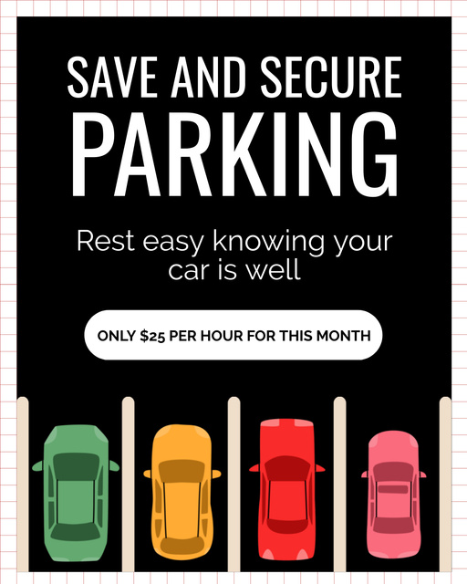 Designvorlage Parking Services at Affordable Prices für Instagram Post Vertical