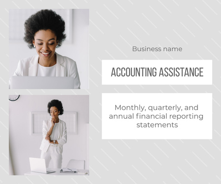 Ontwerpsjabloon van Large Rectangle van Assistent financiële boekhouding en rapportage