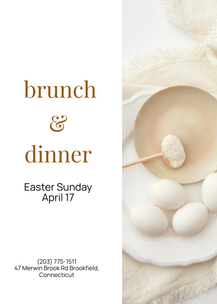 Plantilla de diseño de Easter Dinner Announcement with Eggs Flayer 