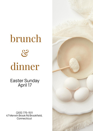 Easter Dinner Announcement with Eggs Flayer Design Template