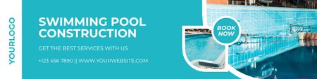 Swimming Pool Construction Services Offers LinkedIn Cover – шаблон для дизайну