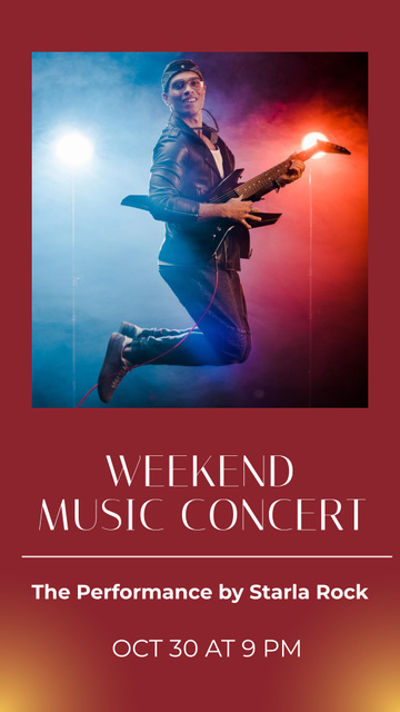 Weekend Music Concert In October With Guitar Instagram Story – шаблон для дизайну