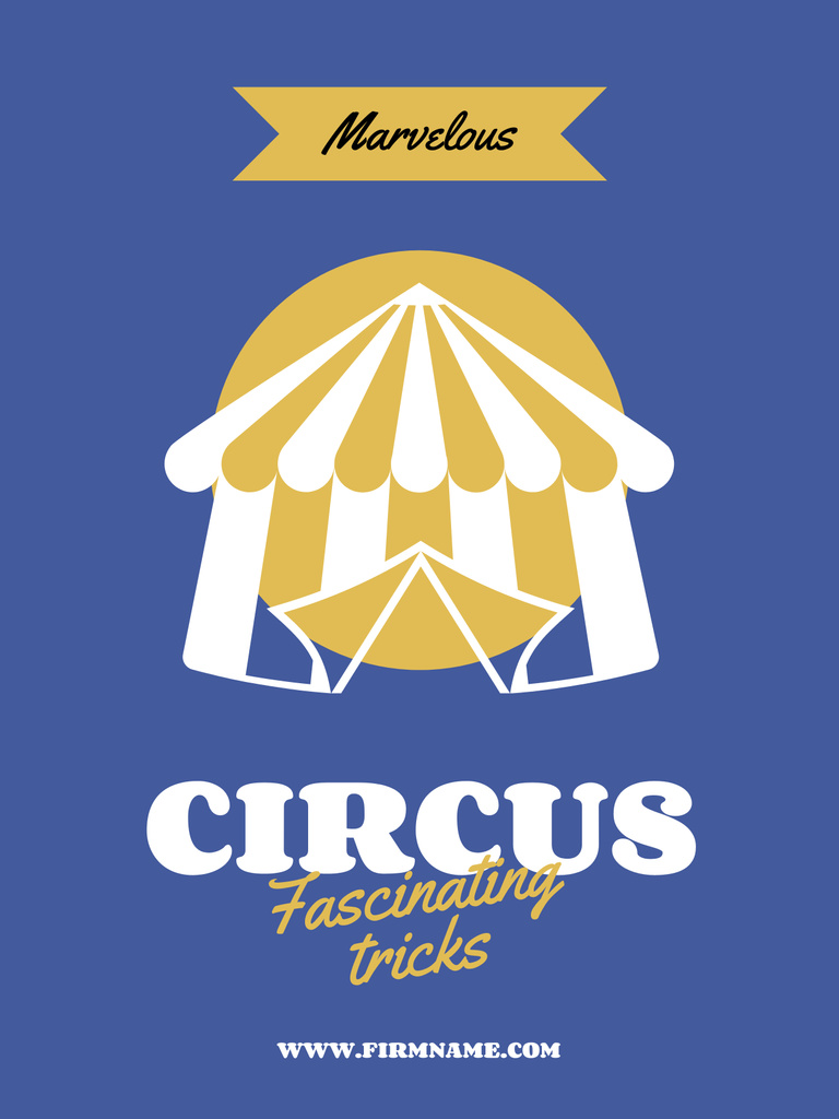 Circus Show Announcement with Interesting Program Poster 36x48in Πρότυπο σχεδίασης
