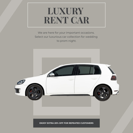 Luxury Cars for Rent Grey Instagram tervezősablon