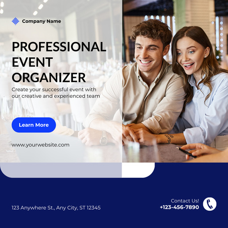 Professional Organization of Events of Any Complexity Instagram Design Template