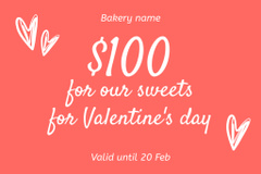 Offer on Valentine's Day with Pink Heart