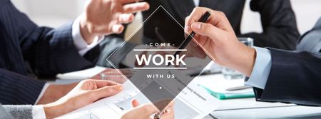 Business people working together at office Facebook cover Design Template