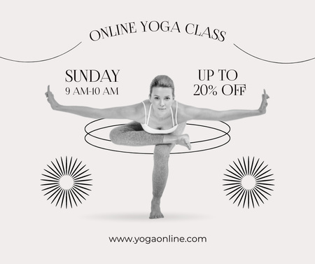 Modèle de visuel annonce des cours de yoga - Facebook