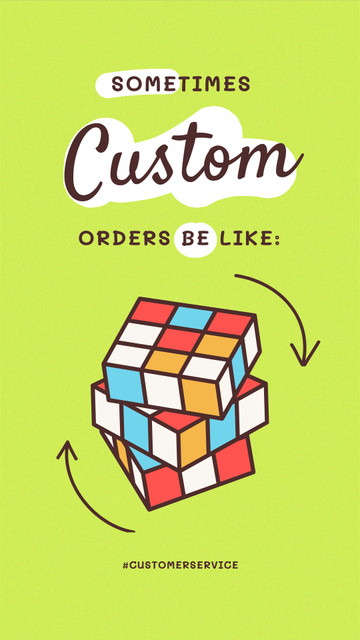 Funny Joke with Rubik's Cube Illustration Instagram Story Modelo de Design