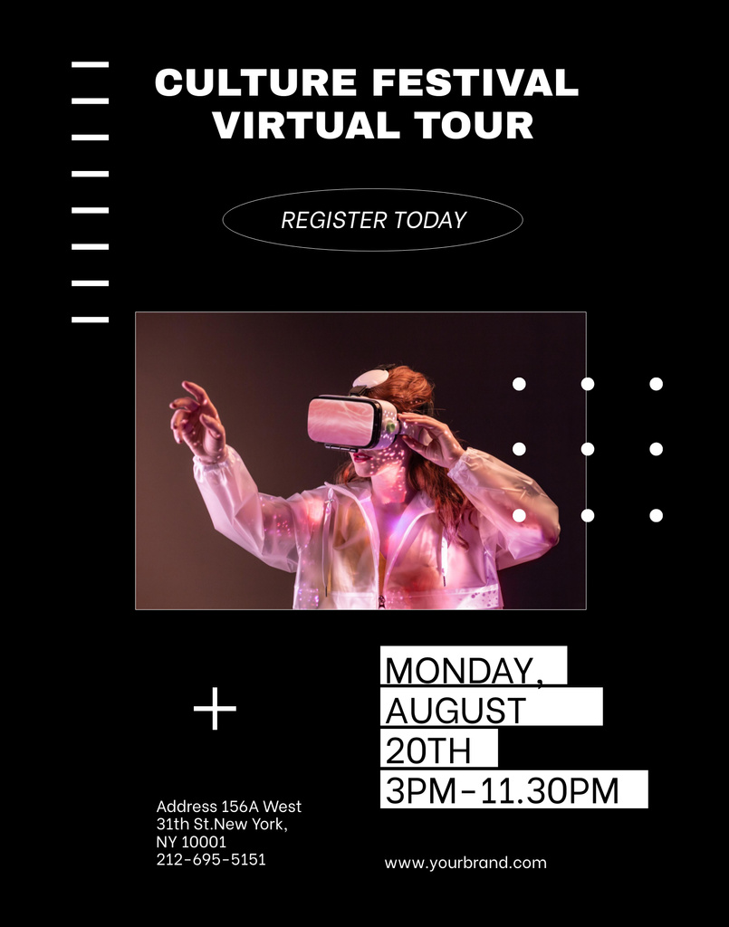 Designvorlage Virtual Culture Festival Tour Offer für Poster 22x28in