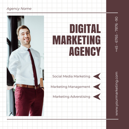 Designvorlage Angebot einer Agentur für digitales Marketing auf Brown für LinkedIn post
