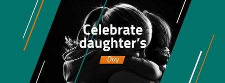 Ontwerpsjabloon van Facebook cover van Daughter's Day Announcement with Daughter hugging Mom