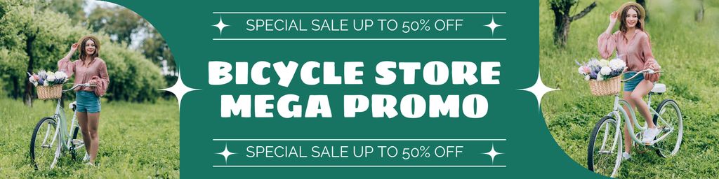 Promo of Bicycle Store Twitterデザインテンプレート
