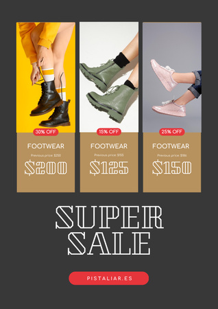 Platilla de diseño Fashion Offer of Stylish Shoes Poster