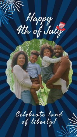 African American Family on Independence Day America Instagram Video Story Design Template