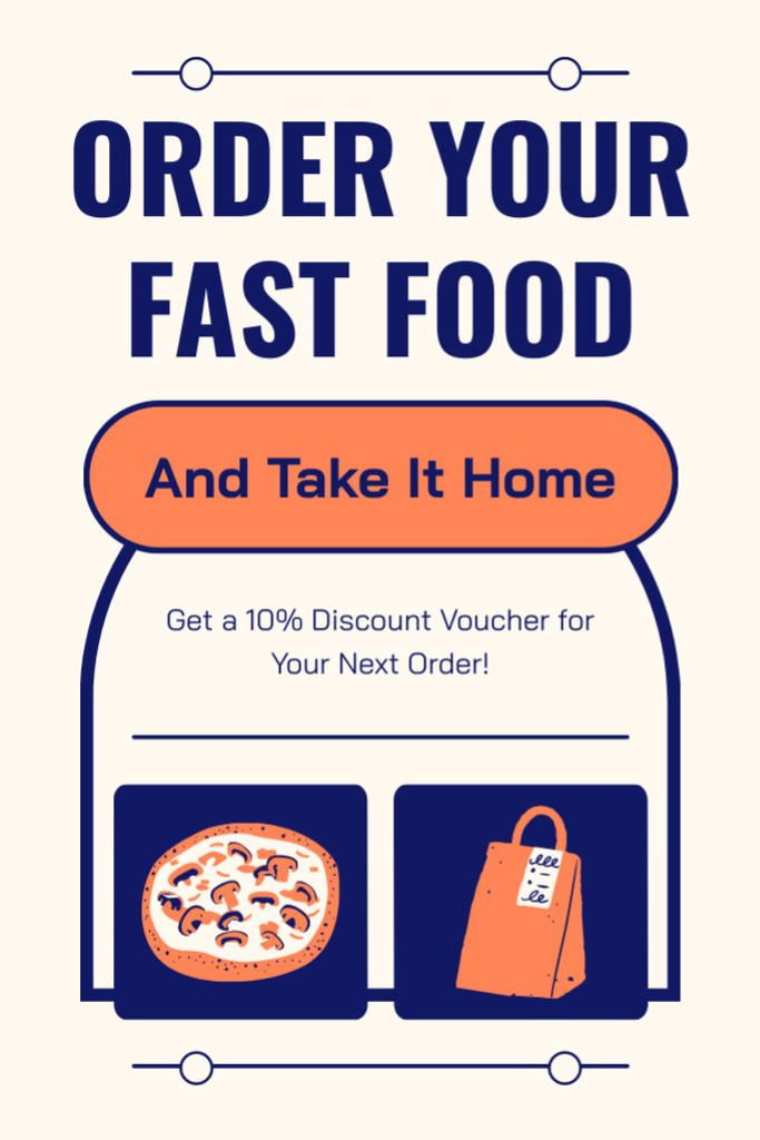 Ad of Fast Food Ordering at Fast Casual Restaurant Tumblr Modelo de Design