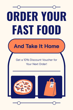 Plantilla de diseño de Anuncio de pedidos de comida rápida en el restaurante Fast Casual Tumblr 