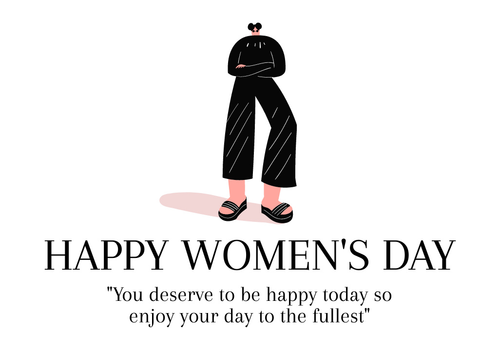 Inspirational Phrase for Women on Women's Day Card Tasarım Şablonu