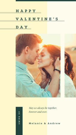 Nice Lovers in the sunset shining on Valentine's Day Instagram Story Modelo de Design