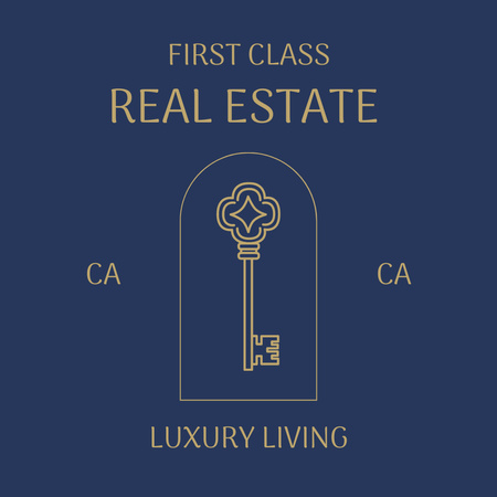 Emblem of Luxury Real Estate Logo Design Template
