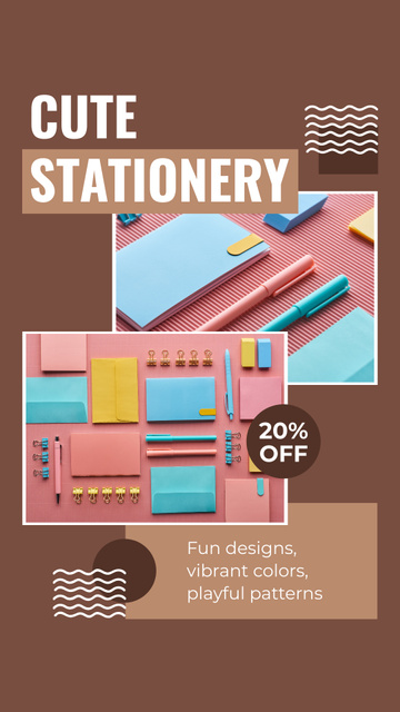 Special Discount on Cute Stationery Instagram Story – шаблон для дизайна
