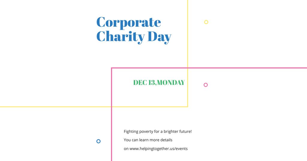 Simple Announcement of Corporate Charity Day Facebook AD Design Template