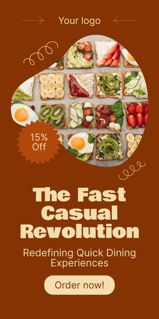 Fast Casual Food Offer with Tasty Sandwiches Graphic Tasarım Şablonu