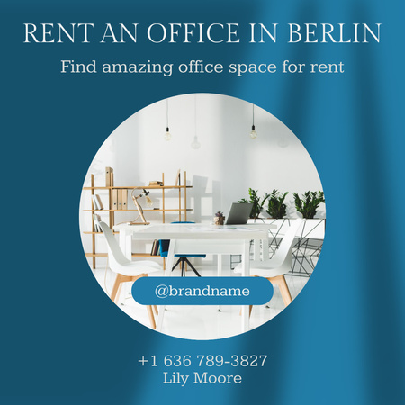 Convenient Corporate Office Space to Rent Instagram AD Design Template