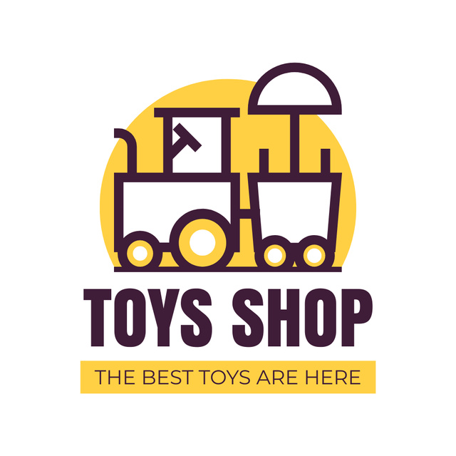 Emblem of Children's Store with Cute Little Train Animated Logo Modelo de Design