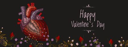 Valentine's Day Heart in Flowers Facebook Video cover Πρότυπο σχεδίασης
