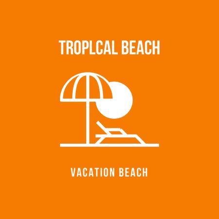 Tropical Beach Holiday Offer Logo Design Template